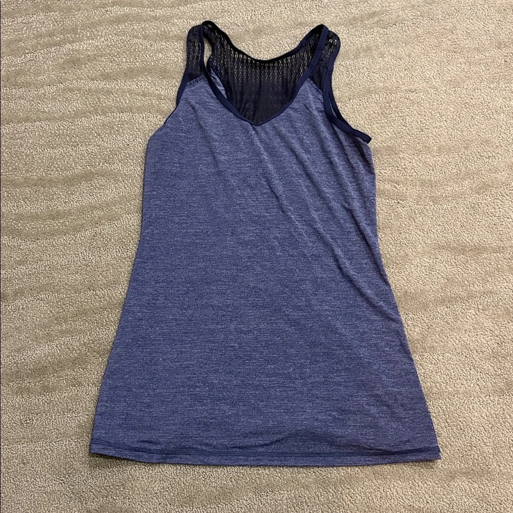 Blue and Black Mesh lululemon Tank Top - Picture 4 of 5